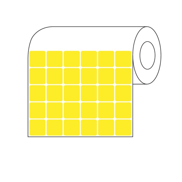 Thermal Transfer Slide Label, 7/8" x 7/8", 6 Across Yellow